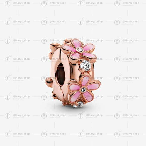 Pandora Pink Daisy Spacer Clip Charm - Picture 1 of 5